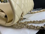 Chanel Flap Bag Calfskin In Light Yellow Size 25cm - 4