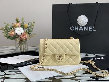 Chanel Mini Flap Bag Calfskin In Light Yellow 