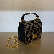 Fendi Kan l Black Leather Bag Size 19x14x9cm - 3