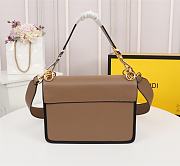 Fendi KAn I F Brown Leather Bag 8BT28 Size 25cm - 3