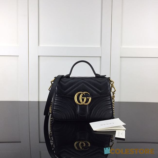 Colestore Gucci Mini GG Marmont Bag Black 547260 Size 21x15.5x8cm - 1