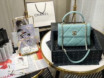 Chanel Square Layer Bag In Blue 92236 Size 25cm