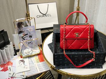 Chanel Square Layer Bag In Red 92236 Size 25cm