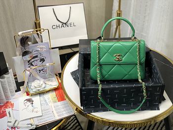 Chanel Square Layer Bag In Green 92236 Size 25cm
