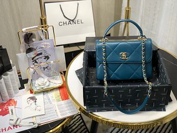 Chanel Square Layer Bag In Ocean Blue 92236 Size 25cm