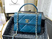 Chanel Square Layer Bag In Ocean Blue 92236 Size 25cm - 5