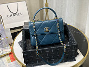 Chanel Square Layer Bag In Ocean Blue 92236 Size 25cm - 6