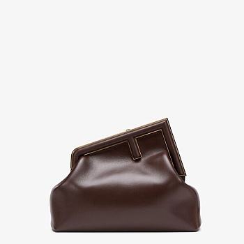 Fendi First Dark Brown Leather Bag 8BP129 Size: 32×23×15cm