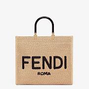 Fendi Medium Sunshine Tote Bag Cotton-Blend/Calf Leather 8BH386  - 1