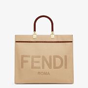 Fendi Medium Sunshine Tote Bag Cotton-Blend/Calf Leather 8BH372 - 1
