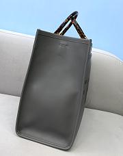 Fendi Sunshine Medium Tote Bag Grey Leather Shopper 8BH386 Size 36x13x32cm - 5