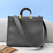 Fendi Sunshine Medium Tote Bag Grey Leather Shopper 8BH386 Size 36x13x32cm - 6