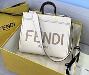 Fendi Sunshine Medium Tote Bag White Leather Shopper 8BH386 Size 36x13x32cm - 1