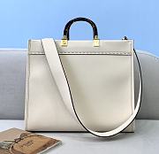 Fendi Sunshine Medium Tote Bag White Leather Shopper 8BH386 Size 36x13x32cm - 5