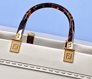Fendi Sunshine Medium Tote Bag White Leather Shopper 8BH386 Size 36x13x32cm - 4