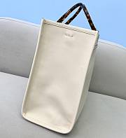 Fendi Sunshine Medium Tote Bag White Leather Shopper 8BH386 Size 36x13x32cm - 2