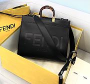 Fendi Sunshine Medium Tote Bag Black Leather Shopper 8BH386 Size 36x13x32cm - 1