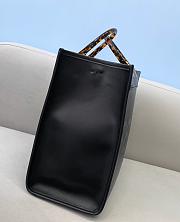 Fendi Sunshine Medium Tote Bag Black Leather Shopper 8BH386 Size 36x13x32cm - 2
