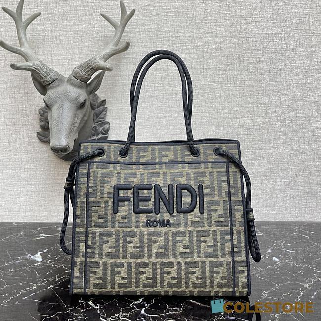Fendi Roma Medium Tote Bag Contrasting Lines  - 1