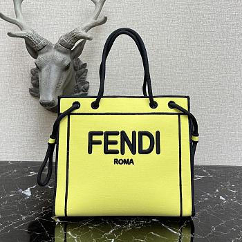 Fenacdi Roma Medium Tote Bag Natural Fabric Yellow
