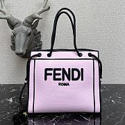 Fenacdi Roma Medium Tote Bag Natural Fabric In Pink - 1