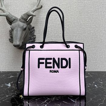 Fenacdi Roma Medium Tote Bag Natural Fabric In Pink