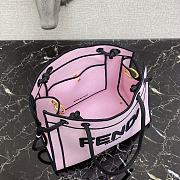 Fenacdi Roma Medium Tote Bag Natural Fabric In Pink - 6