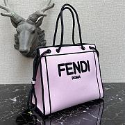 Fenacdi Roma Medium Tote Bag Natural Fabric In Pink - 5