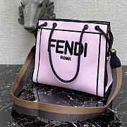 Fenacdi Roma Medium Tote Bag Natural Fabric In Pink - 4