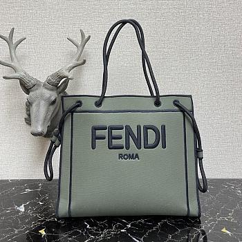 Fenacdi Roma Medium Tote Bag Natural Fabric Black Rope 