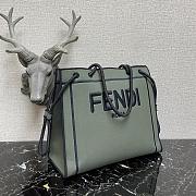 Fenacdi Roma Medium Tote Bag Natural Fabric Black Rope  - 4