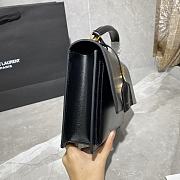 YSL Sunset Medium Smooth Leather In Black 442906 Size: 25cm - 3