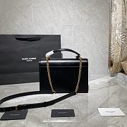 YSL Sunset Medium Smooth Leather In Black 442906 Size: 25cm - 6