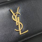 YSL Sunset Medium Smooth Leather In Black 442906 Size: 25cm - 2