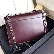 YSL Sunset Medium Smooth Leather In Wine 442906 Size: 25x18x5cm - 6
