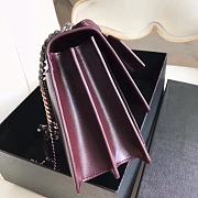 YSL Sunset Medium Smooth Leather In Wine 442906 Size: 25x18x5cm - 5