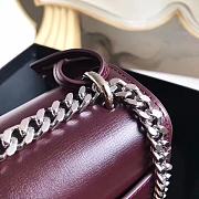 YSL Sunset Medium Smooth Leather In Wine 442906 Size: 25x18x5cm - 2