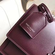YSL Sunset Medium Smooth Leather In Wine 442906 Size: 25x18x5cm - 3
