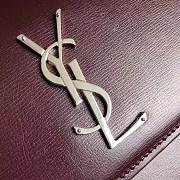 YSL Sunset Medium Smooth Leather In Wine 442906 Size: 25x18x5cm - 4