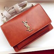 YSL Sunset Medium Smooth Leather In Orange 442906 Size: 25x18x5cm - 4
