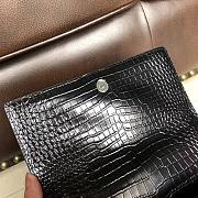 YSL Medium Sunset Bag In Shiny Crocodile-Embossed Leather 4851 - 5