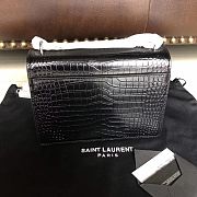 YSL Medium Sunset Bag In Shiny Crocodile-Embossed Leather 4851 - 4