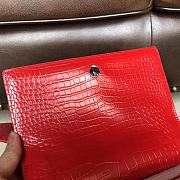 YSL Medium Sunset Bag Crocodile Embossed Shiny Leather 4853 - 6