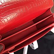 YSL Medium Sunset Bag Crocodile Embossed Shiny Leather 4853 - 4