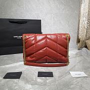 YSL LouLou Puffer Lambskin Bag In Red 5774751 Size: 35x23x13.5cm - 3