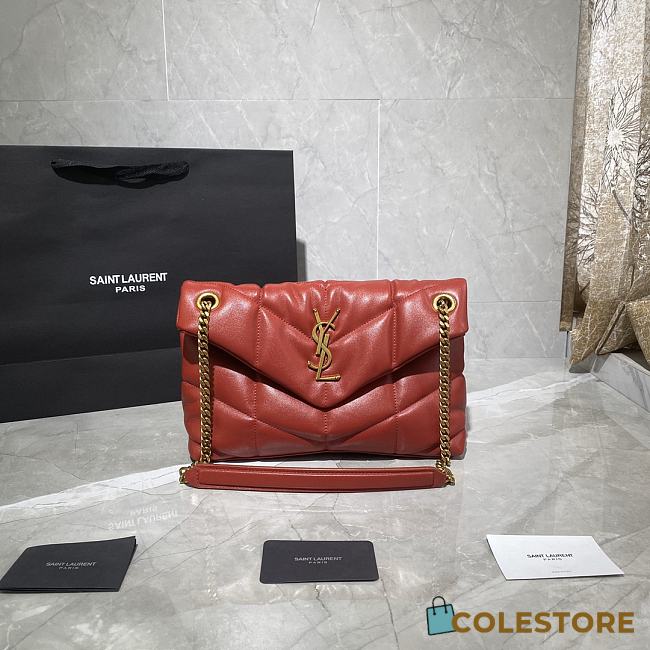YSL Small LouLou Puffer Lambskin Bag In Red 5774751 Size: 29x17x11cm - 1