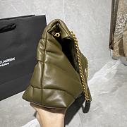 YSL LouLou Puffer Lambskin Bag In Green Quilted 5774751 Size: 35cm. - 5