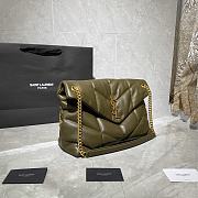 YSL LouLou Puffer Lambskin Bag In Green Quilted 5774751 Size: 35cm. - 4
