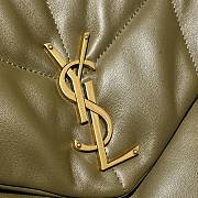 YSL LouLou Puffer Lambskin Bag In Green Quilted 5774751 Size: 35cm. - 2