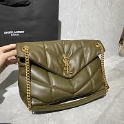 YSL LouLou Puffer Lambskin Bag In Green Quilted 5774751 Size: 35cm. - 6